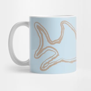 Paleolothic Style Tribal Shark Pattern Midtone Beige and Aqua Blue Mug